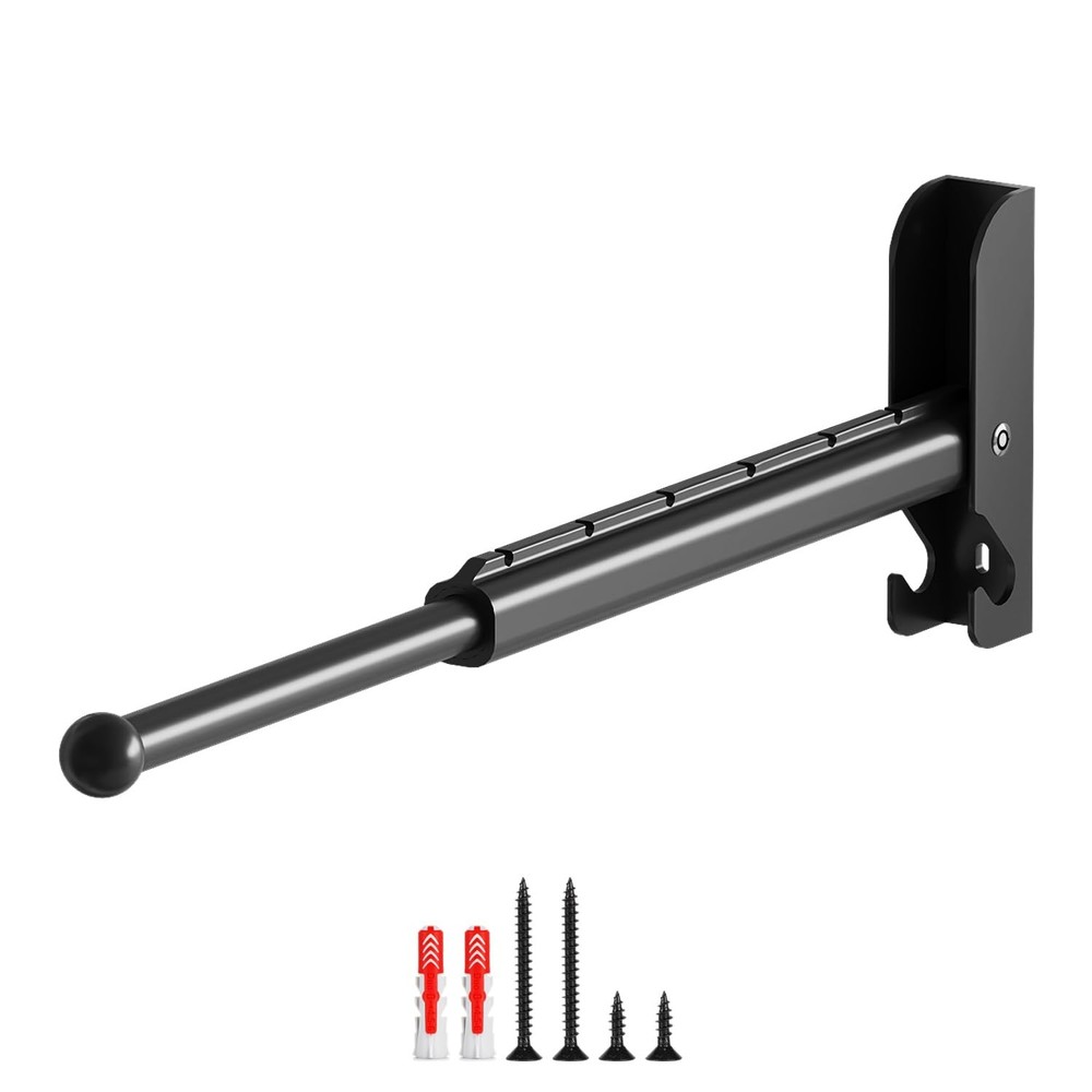 Wall Mounted Drying Rack 13" Foldable Clothes Hanger Black Pull-Out Clothes D...