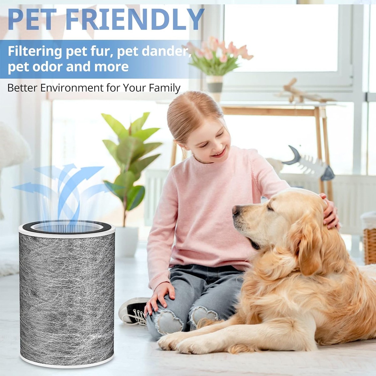 2 Pcs HP200 Air Purifier Filter HEPA Compatible For Shark Series HP202 HP201