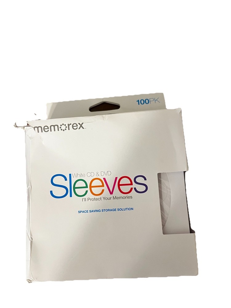 Memorex White Paper CD DVD Sleeves Space Saving