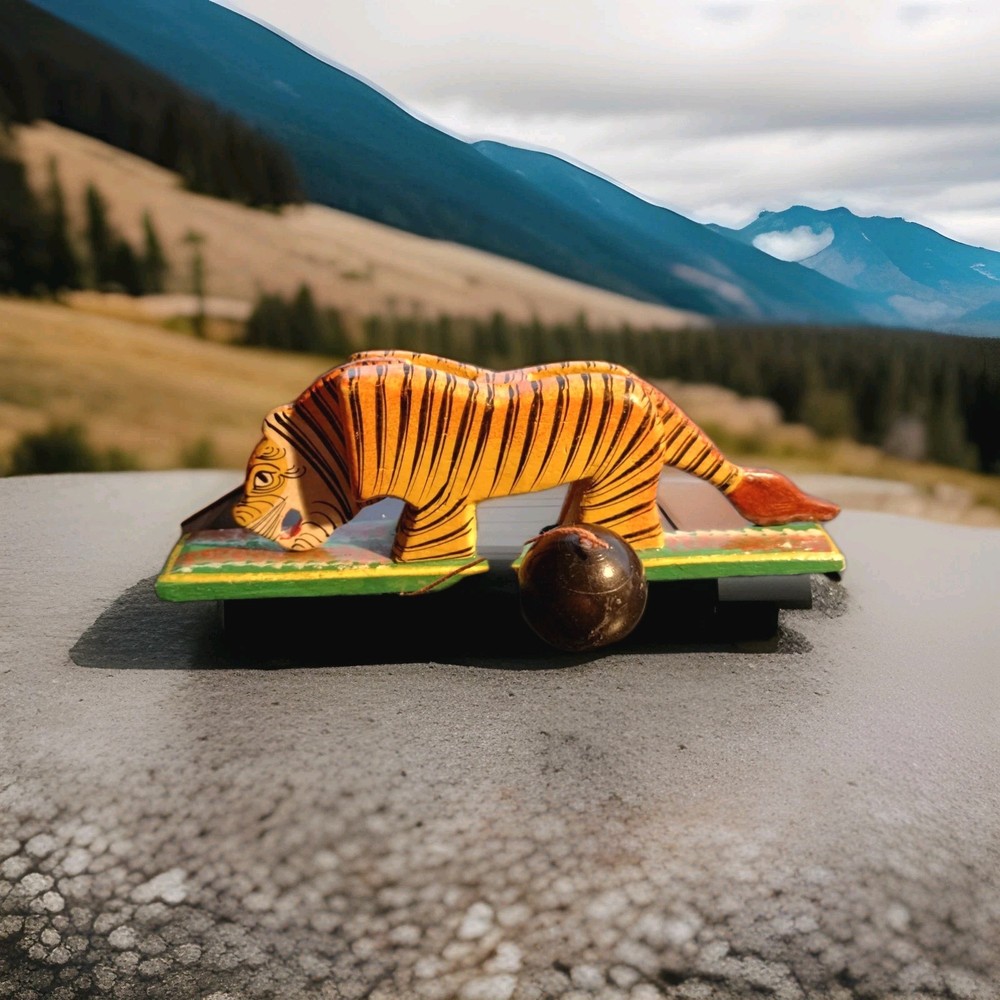 Vintage Bengal Tiger Pull String Toy From India