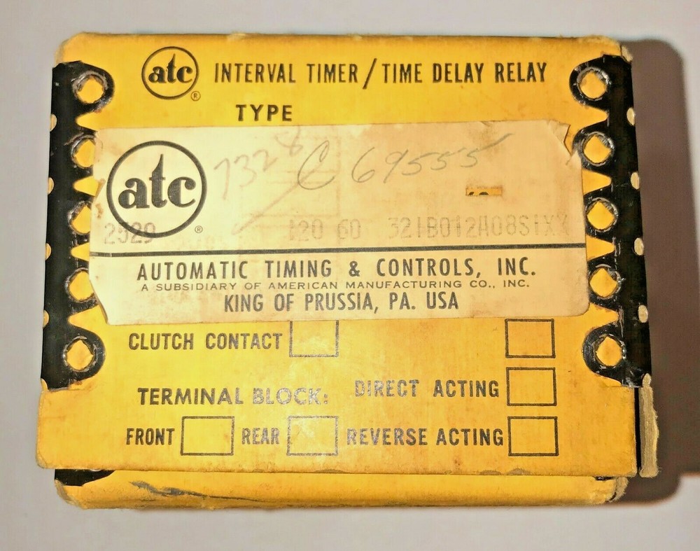 ATC INTERVAL TIMER / TIME DELAY RELAY TYPE 321 115V AC-10A 230V AC-5A