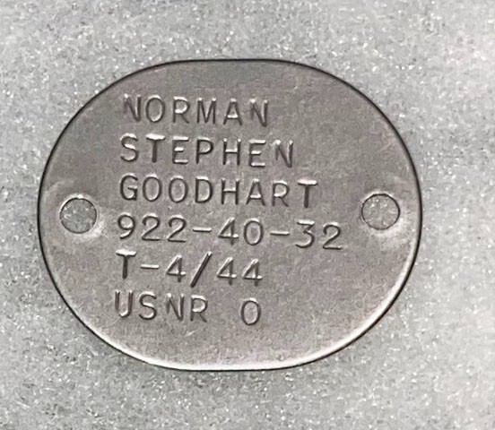 WWII Single USNR Norman Goodhart T-44 Dog Tag