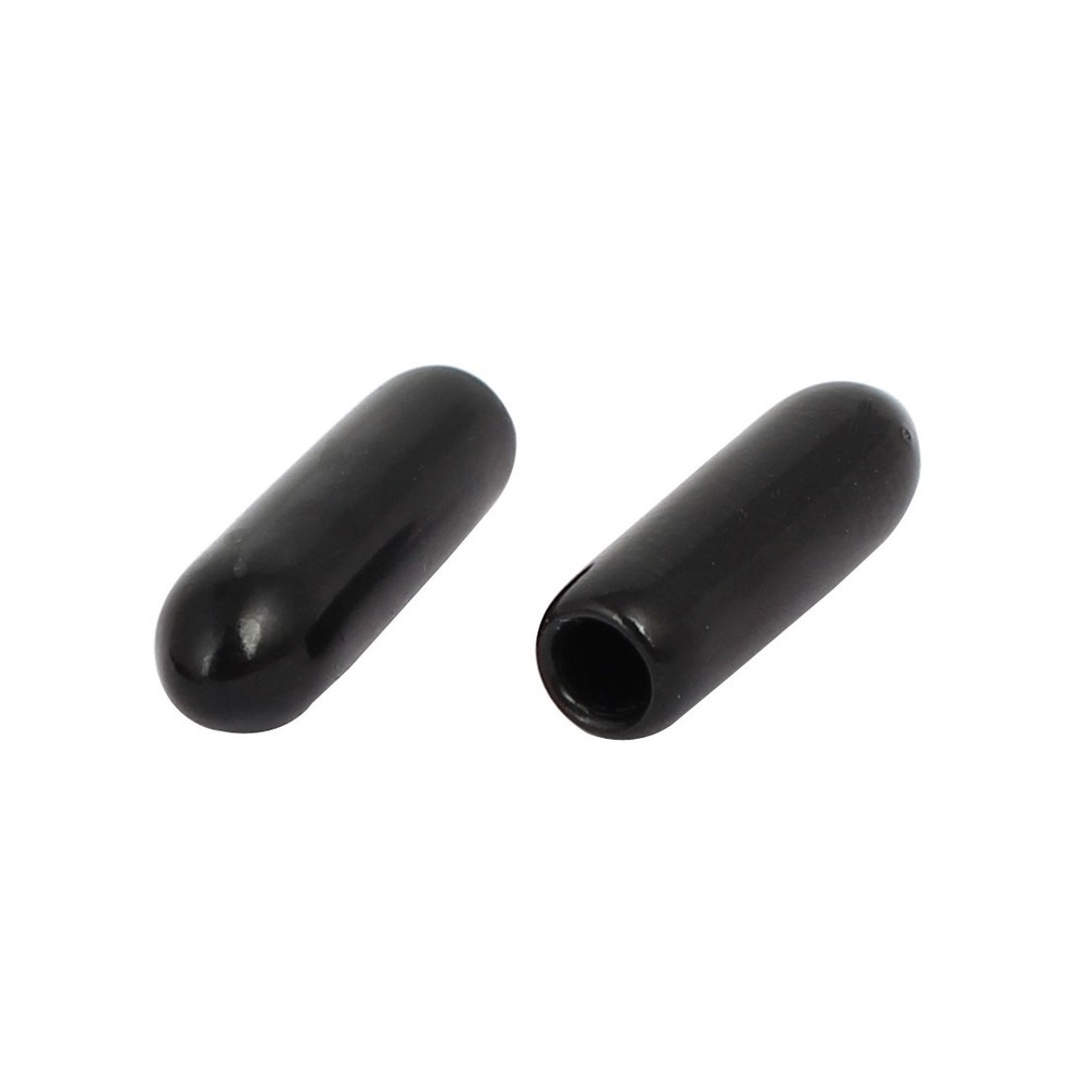 3mm Inner Dia Rubber Hose End Cap Screw Thread Protector Cover Black 100pcs