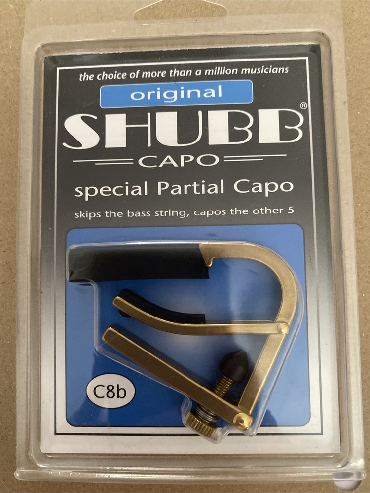 Shubb Capo C8b Special Partial Guitar Capo Skips The Base String NEW