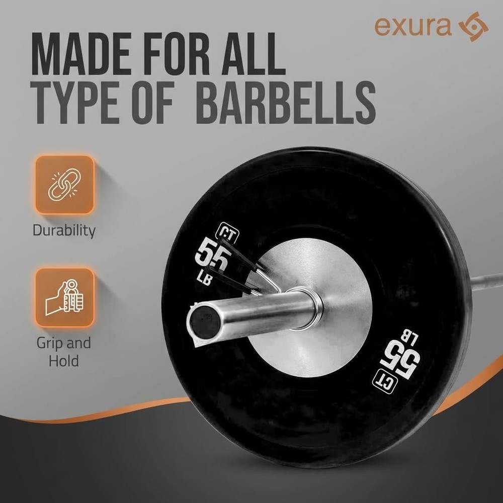 Heavy-Duty Spring Collars for Olympic Barbell -3 Ring Premium Durable Barbell...