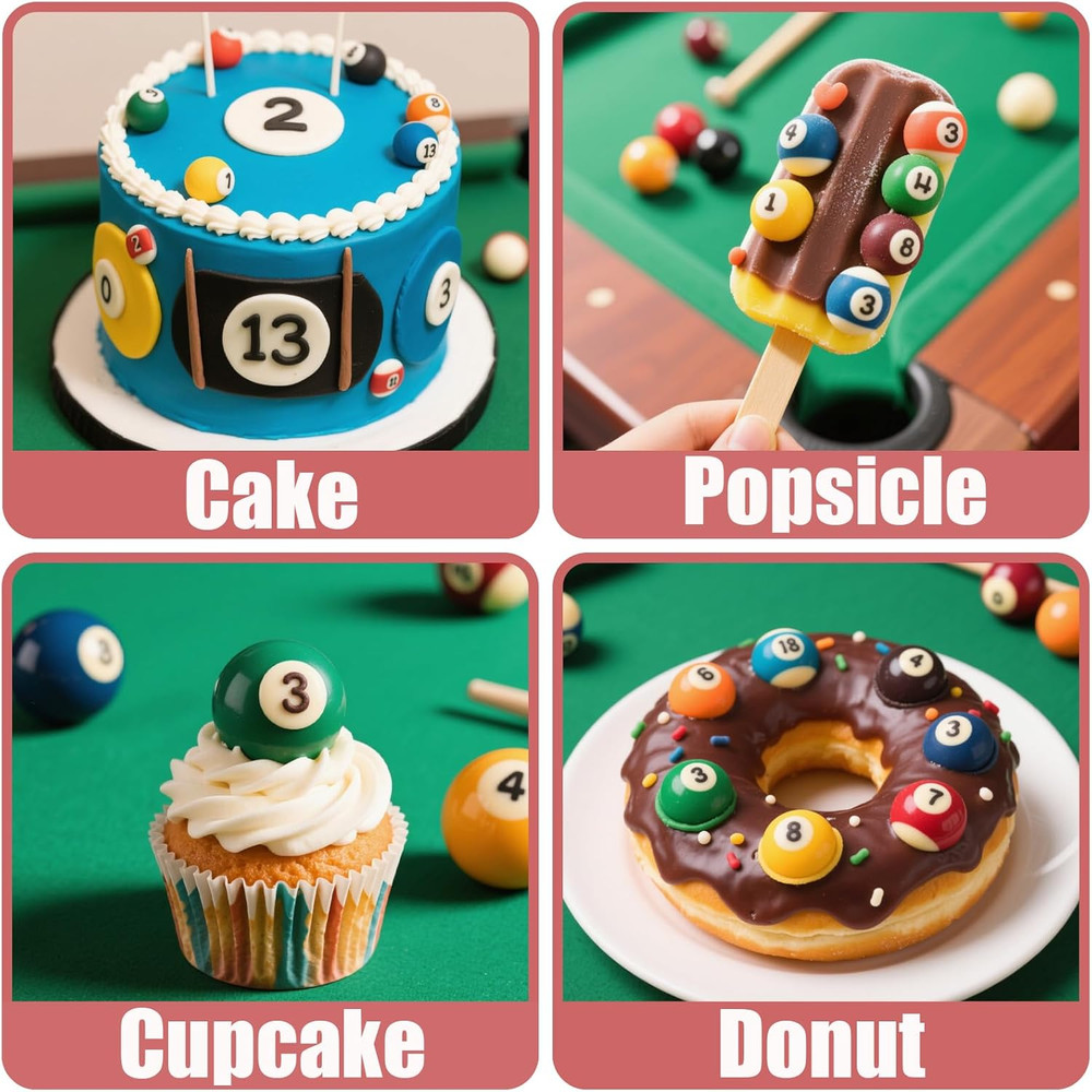 Mini Billiard Balls Set Resin Casting Mold, Pool Table Triangle Ball Rack Silico