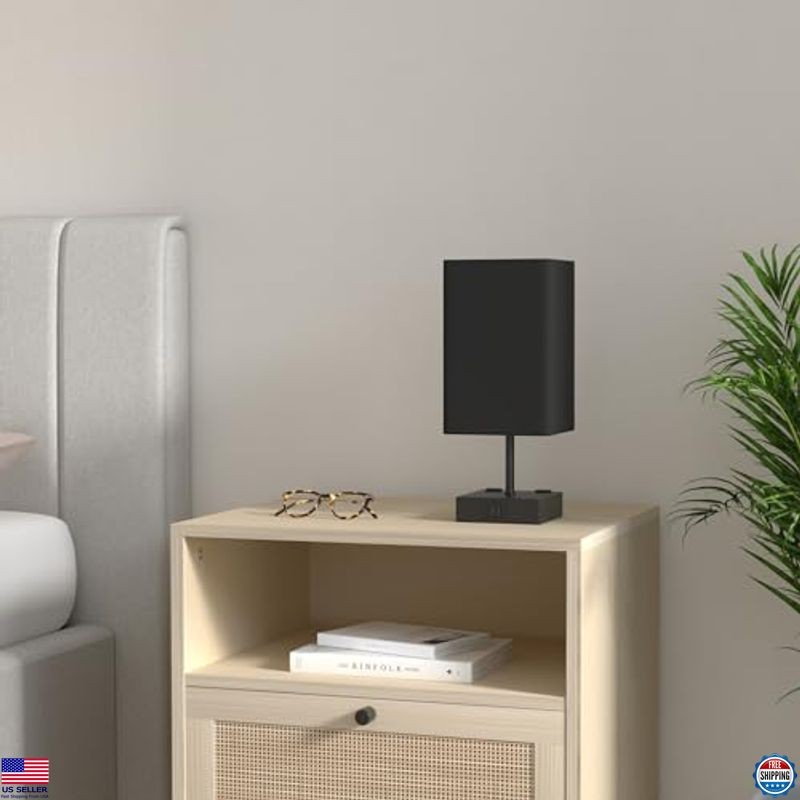 Sailstar 3-Way Dimmable Touch Table Lamp - Compact Black Bedside Lamp with USB