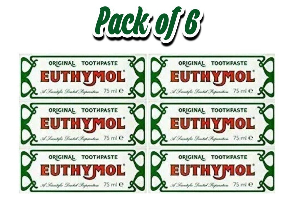 6X Euthymol Original Toothpaste 75ml PACK OF 6