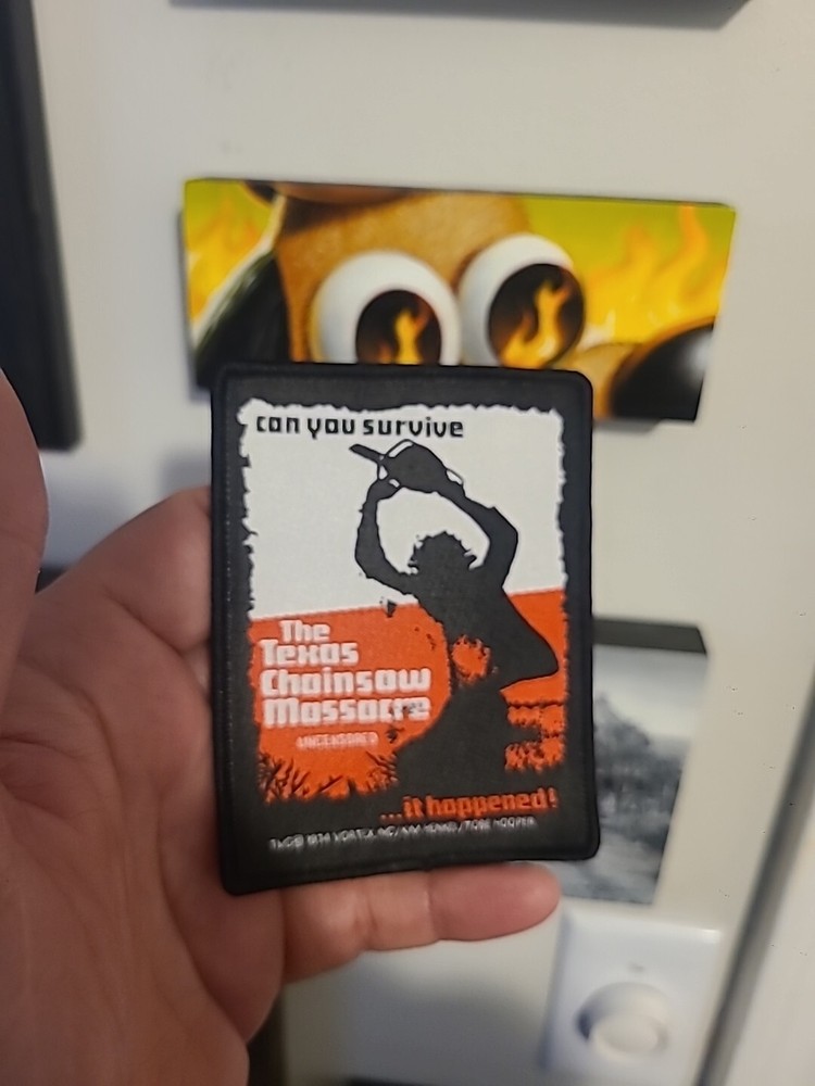 Tobe Hooper The Texas Chainsaw Massacre Back Patch Black Border 4x3 Iron Patch