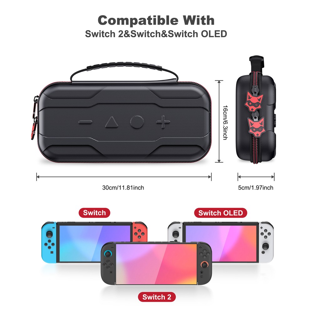 Switch 2 Case+ Storage Grip Caps+ 2 Screen Protectors+Scratch Protection Cover