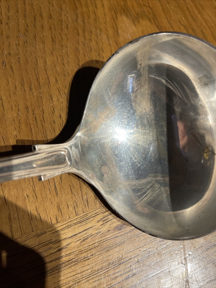 GORHAM ENGLISH SILVER KINGS PATTERN MASSIVE LARGE PUNCH / SOUP SERVING LADLE 11”