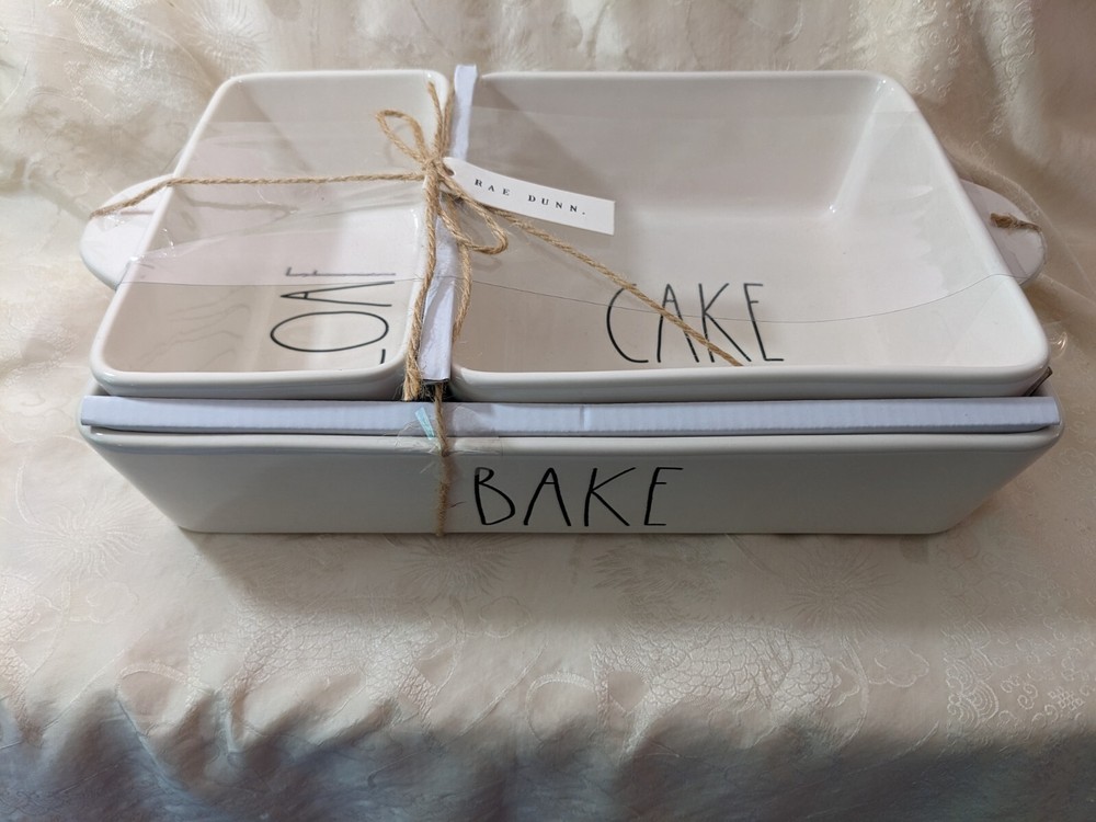 Rae Dunn 3 Piece Bakeware Set New