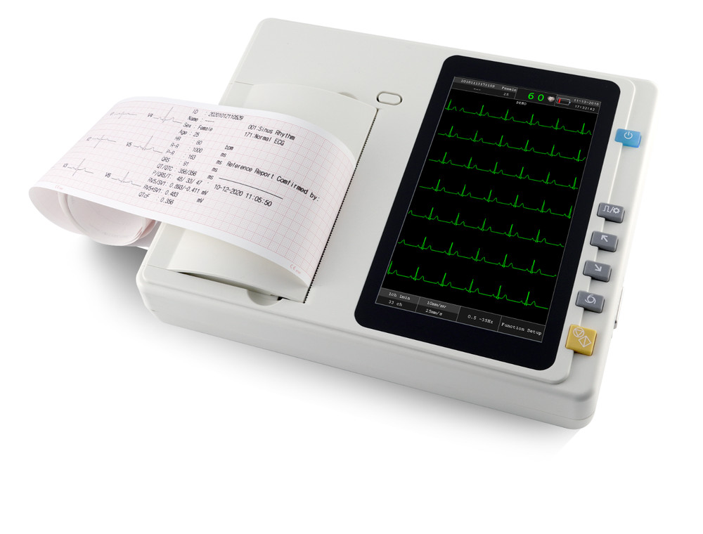 3 Channel 12 Lead 7 Inch Touch Screen ECG EKG Machine With PC software