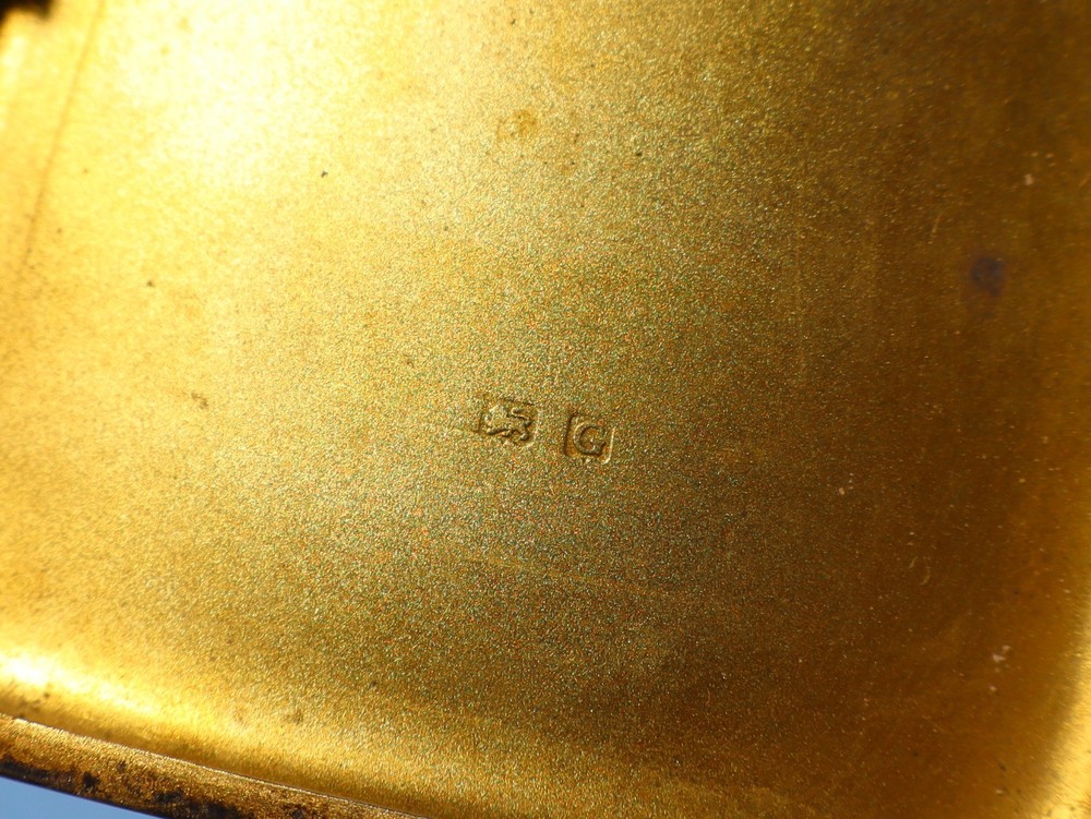 1931 Sterling Silver Cigarette Case with DC Initials + Gilt Interior dented #NM