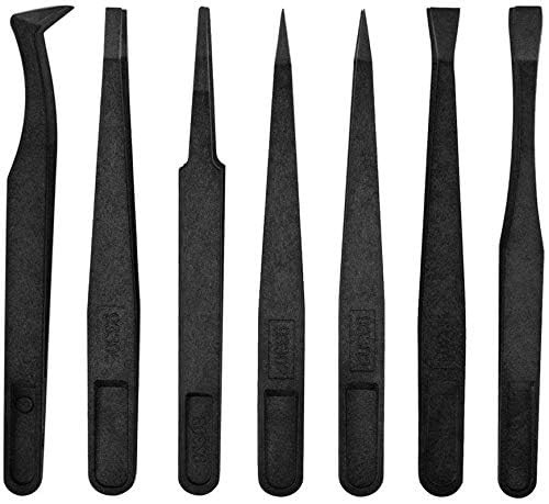 7pcs Precision Anti-static Tweezers, Marrywindix Plastic
