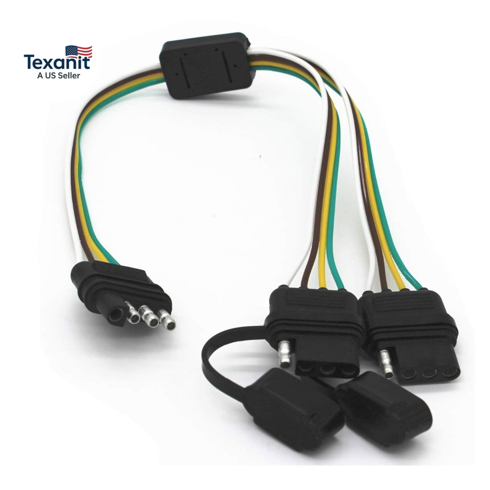 4 Way Y-Splitter Plug Universal for Tailgate Light Bar and Trailer Lights Plug &