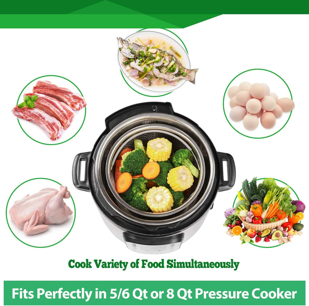 Steamer Basket for Instant Pot Accessories 6 Qt or 8 Quart - 2 Tier Stackable 18