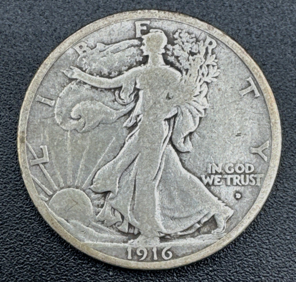 1916-D OBVERSE WALKING LIBERTY HALF DOLLAR