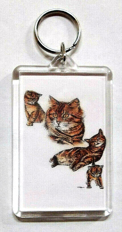 Orange Tabby Cat*Keychain 2"x 3" ~ New
