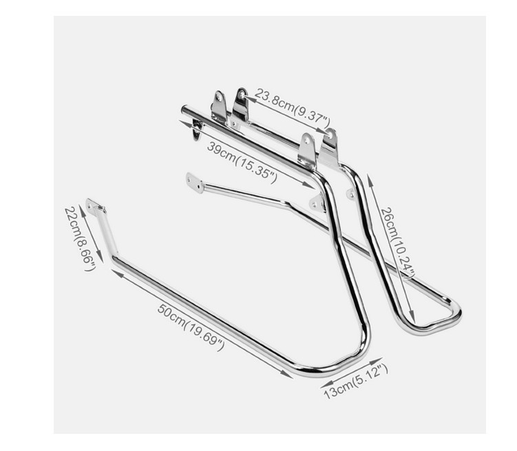 Chrome Saddlebag Support Conversion Bracket kit For Harley Heritage Softail 84-1