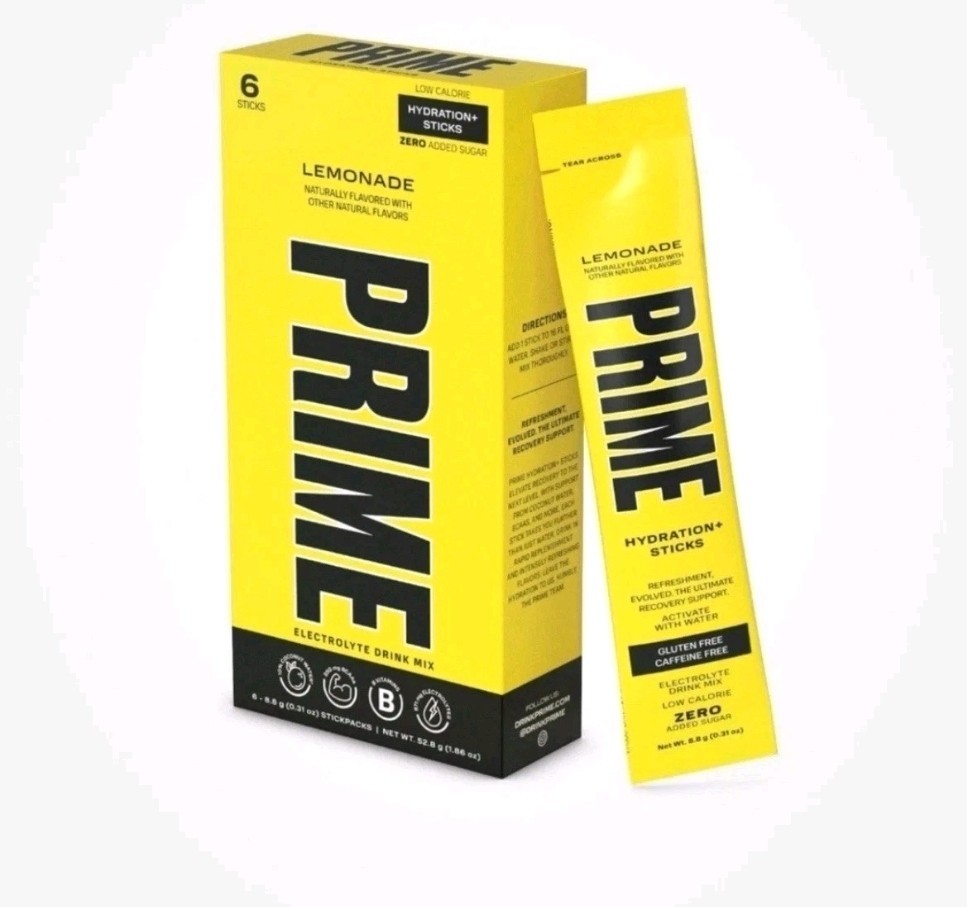 36 Boxes Prime Hydration Lemonade Drink Mix -6 Packets Per Box BB 01/26