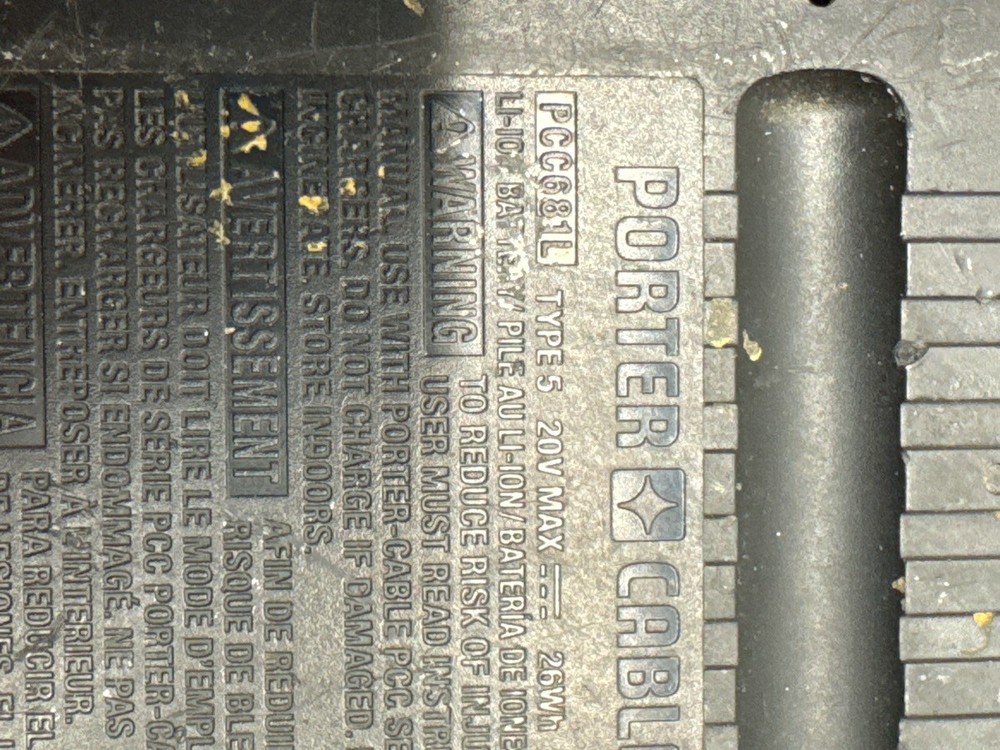 PORTER CABLE PCC641/PCC601 (P03063261)