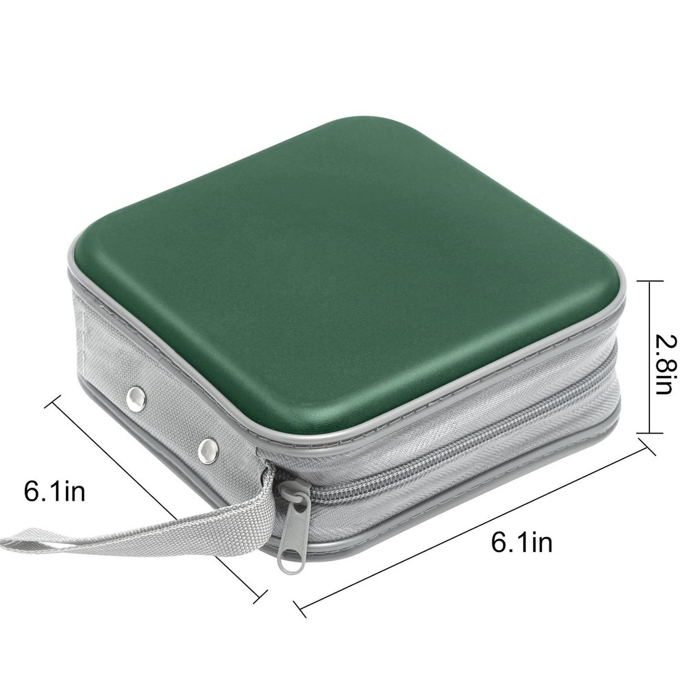 Siveit CD Case, 40 Capacity CD/DVD Case Holders 40 Capacity, Dark Green