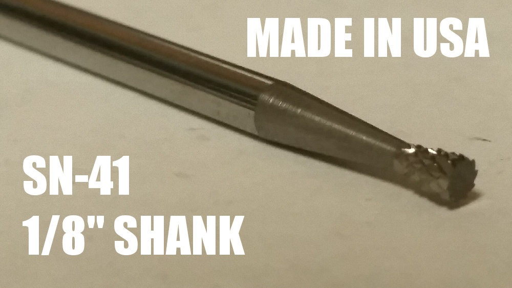 SN41D Taper Shape SOLID Carbide Burr Bur Cutting Tool Die Grinder Bit 1/8"