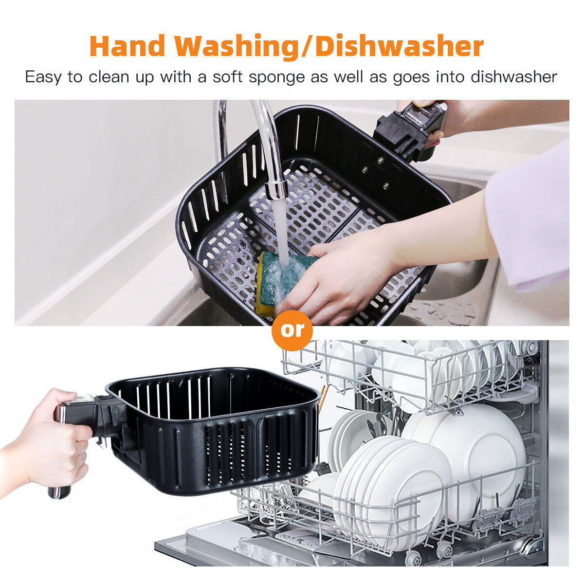 UTEN 5.5L/5 Qt Air Fryer 1700 Watt Hot Air Oilless Oven Baking Cooker Silver US