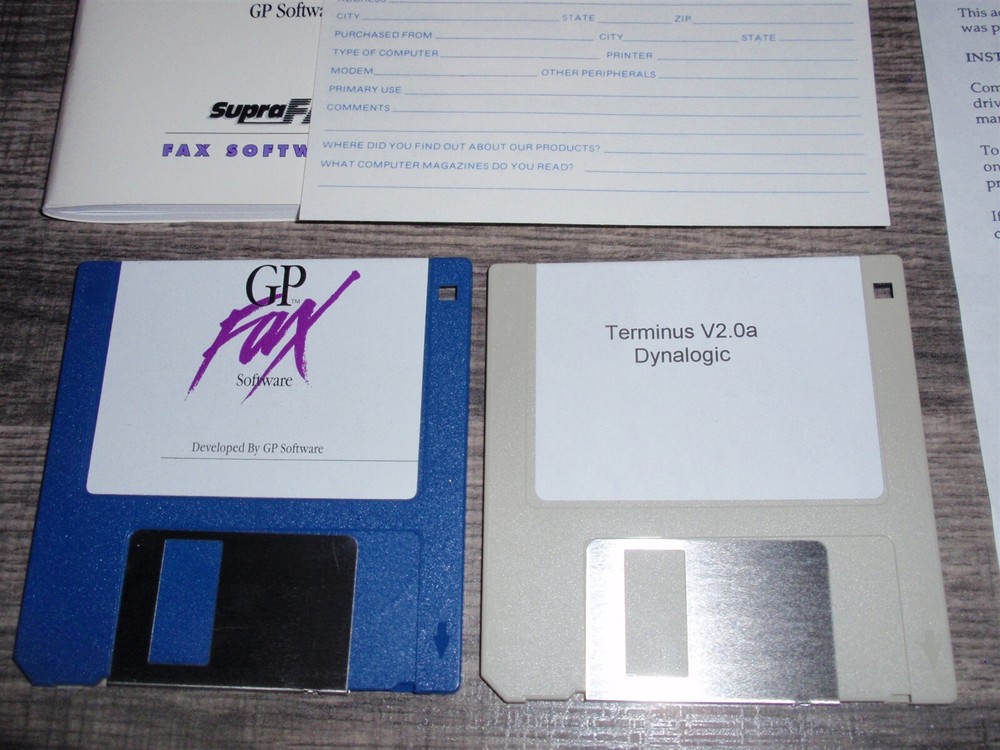 GP Fax Software on 3.5" Floppy Disk 1992 for Commodore Amiga Computers Supra Mod