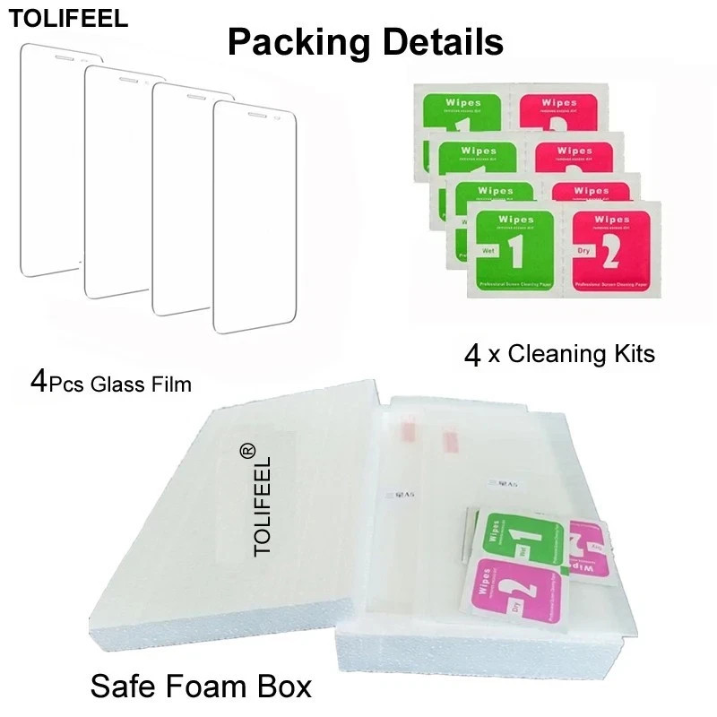 4 Pack Full Cover Tempered Glass Screen Protector For Google Pixel