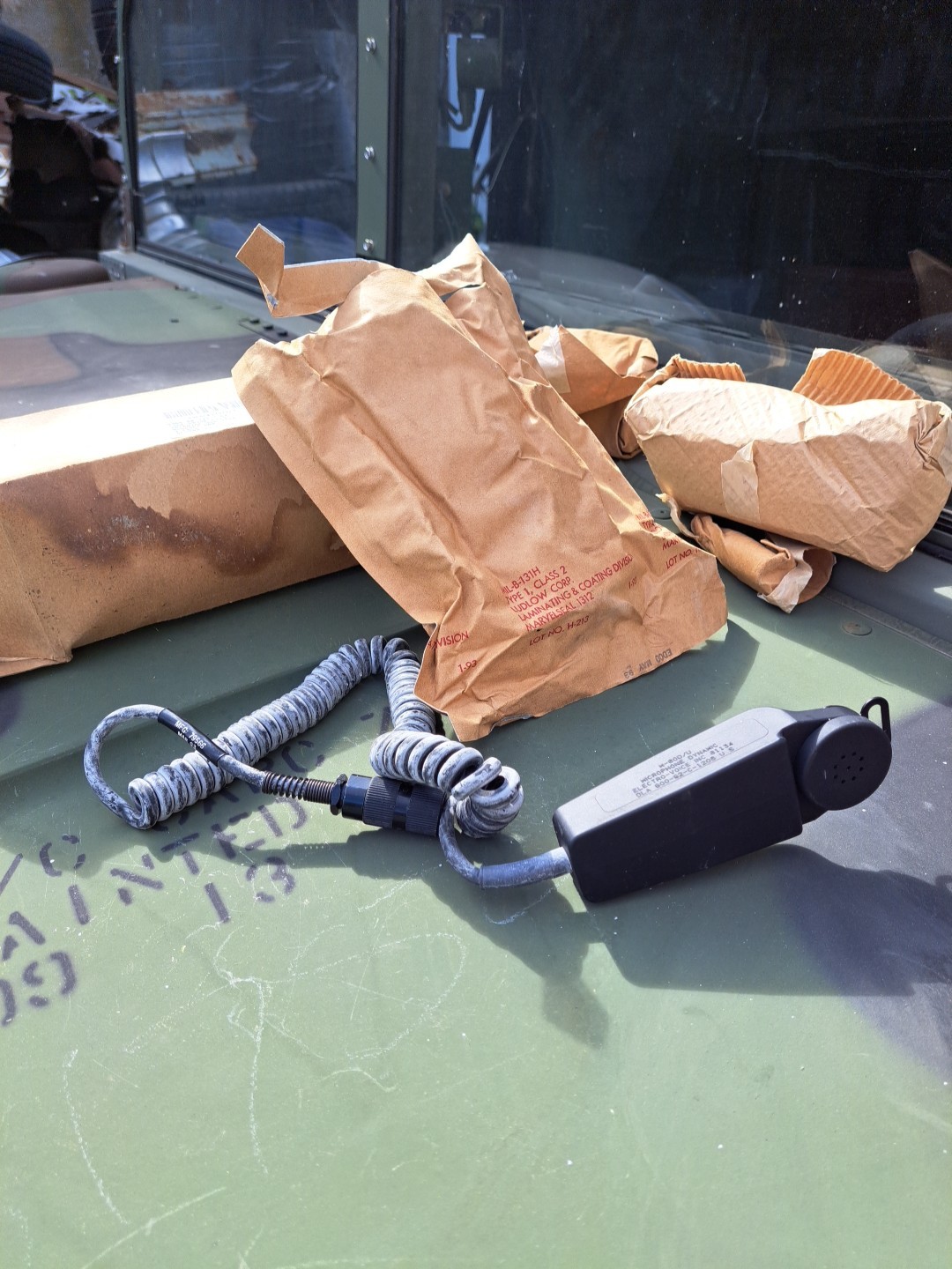 NOS Vintage M80/U Dynamic Radio Microphone Handset ARMY NAVY Old Style Plug M80