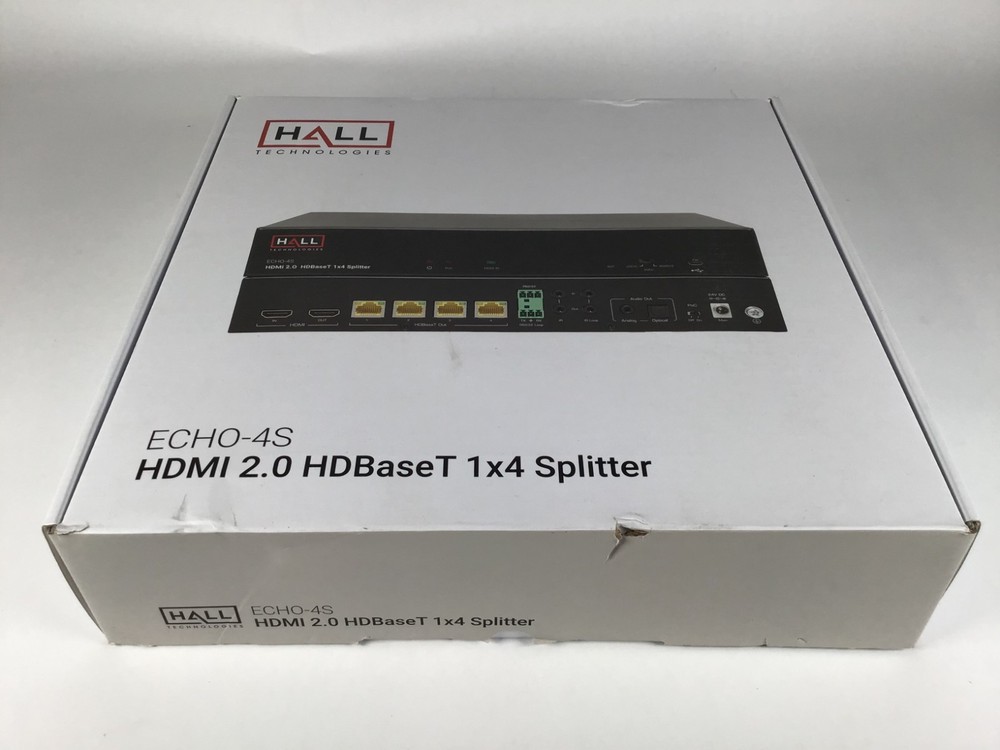 HALL TECHOLOGIES ECHO-4S HDMI 2.0 HDBaseT 1X4 Splitter *