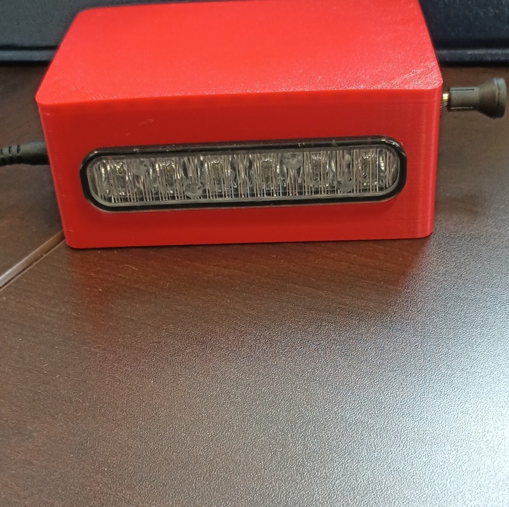Red LED Strobe Beacon Light Plug-In Power Rectangular Enclosure