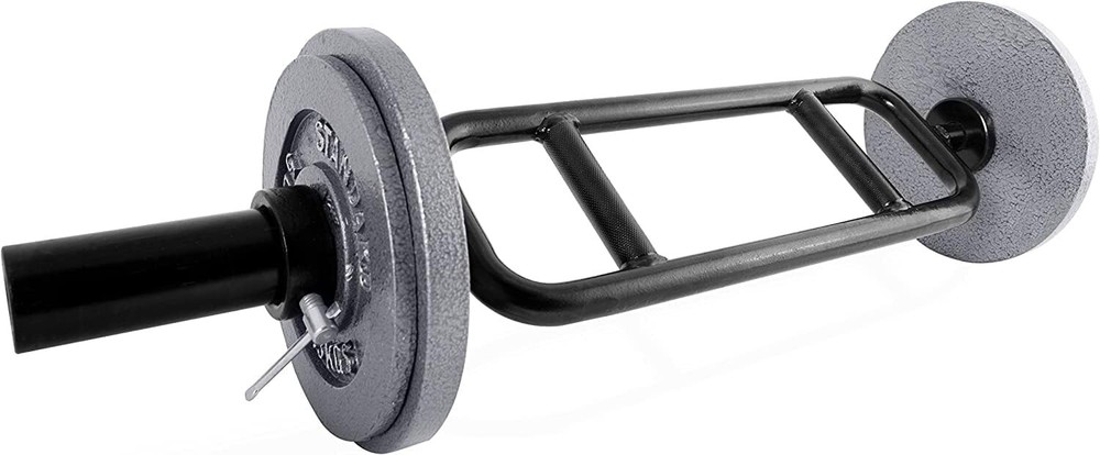 CAP Barbell 34" Solid Olympic Tricep Hammer Curl Weight Bar with Collars Black