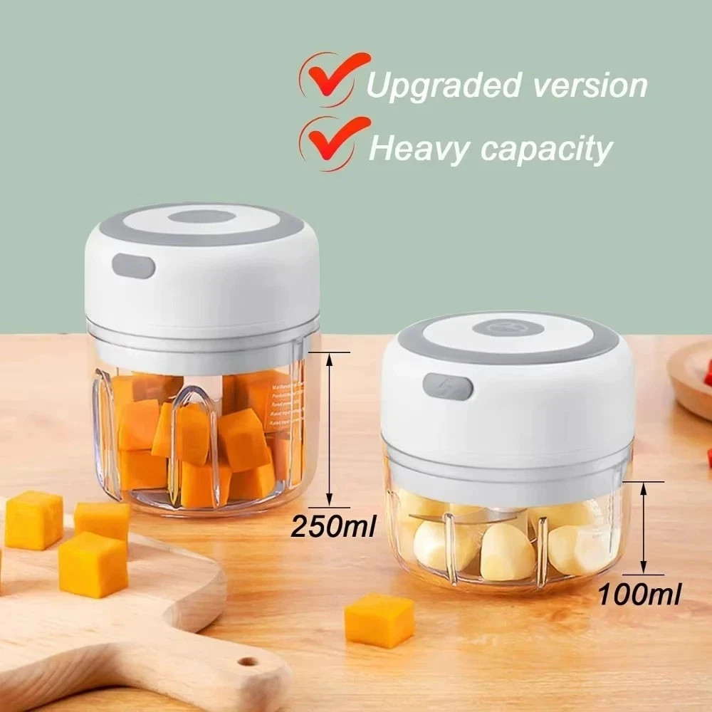 Mini Food Processor, Vegetable Garlic Chopper, USB Meat Grinder, Rechargeable
