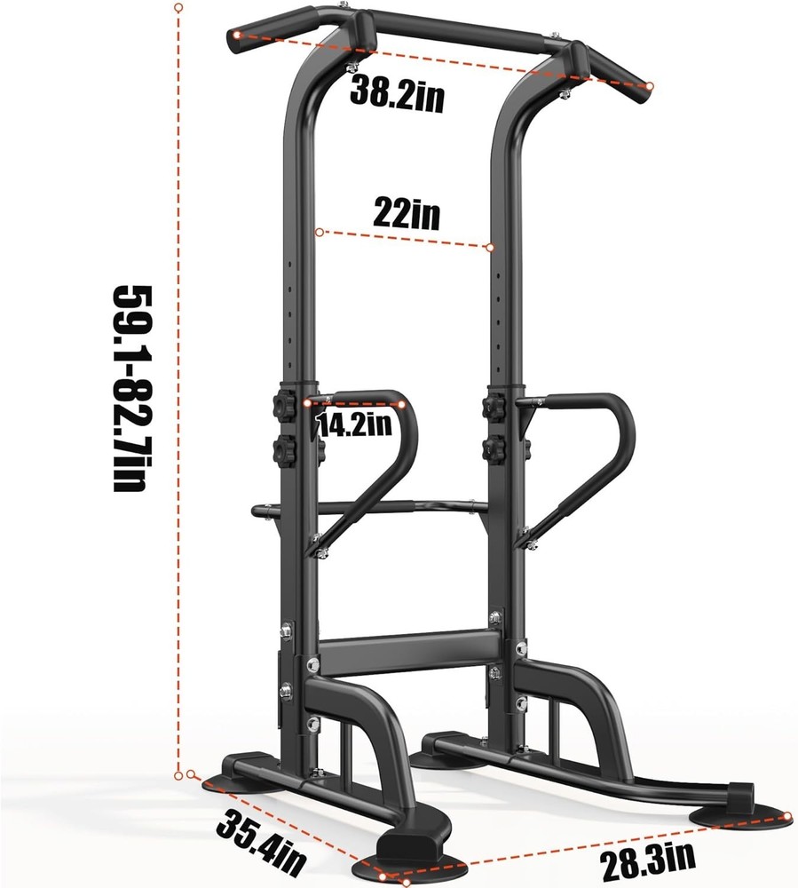 Multi-Function Power Tower 11 Height Adjustable Pull Up Bar and Dip Station US