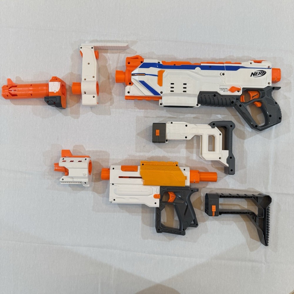 Nerf N-Strike Motorized Modulus Regulator & MK II w/ Attachments Tested/working