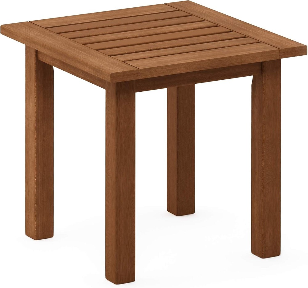 Durable Tioman Outdoor End Table - Slatted Design for Quick Drying & Elegance