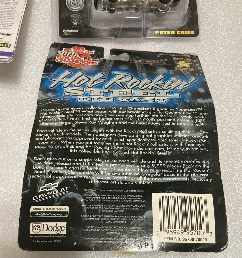 KISS Cars Ace + Peter Racing Dreams/Champions Vintage 1990s + Cards #46 #8, 3ea