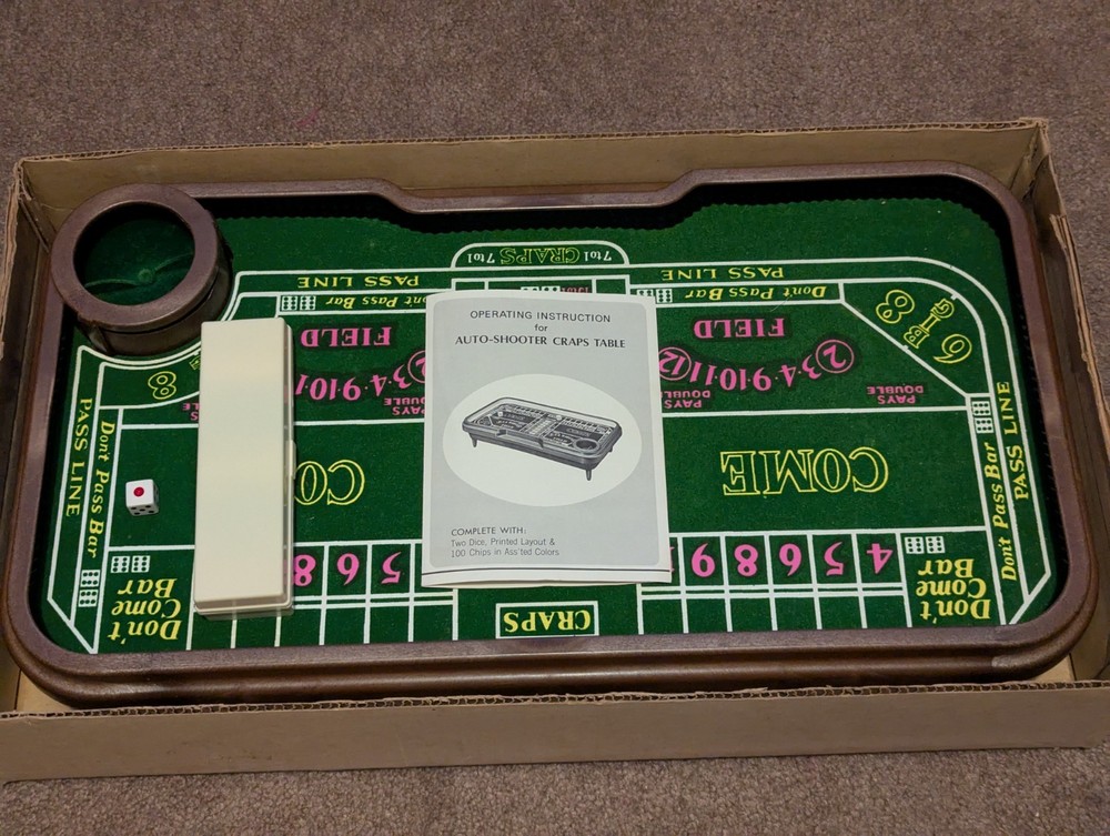 Vintage Waco Auto-Shooter Craps Table Complete Automatic Dice Roller Box Works