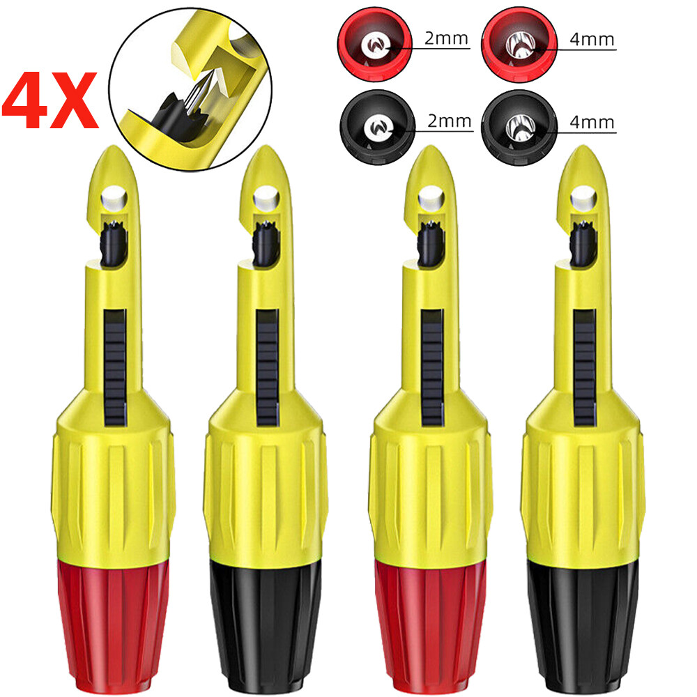 4x Insulation Wire Piercing Puncture Probe Test Hook Clip with 2mm/4mm Socket