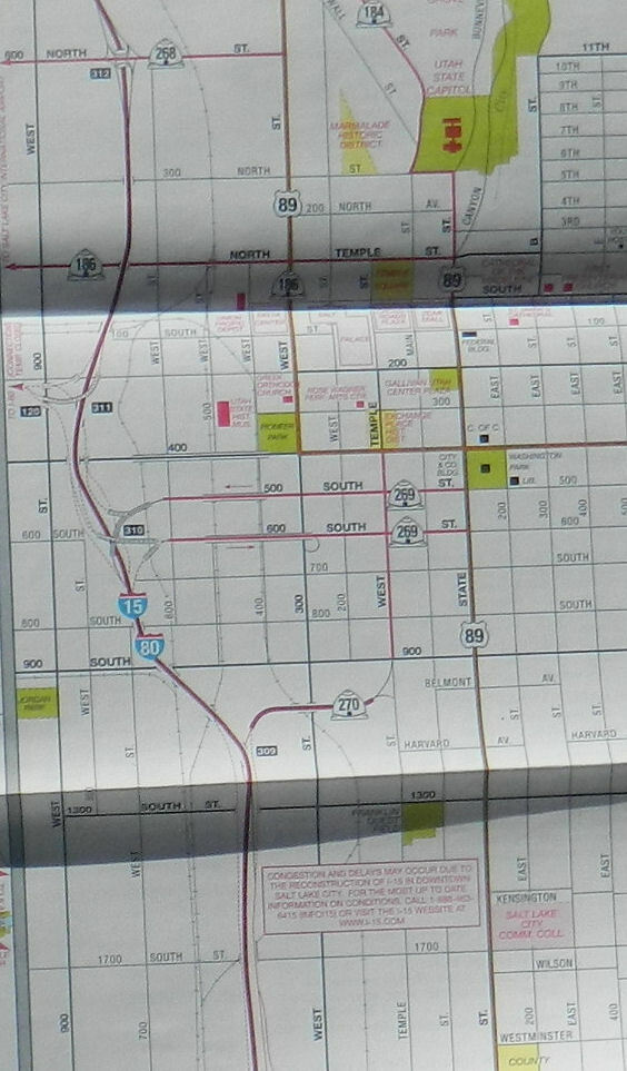 AAA, Salt Lake City Guide Map (2000, folded street map)