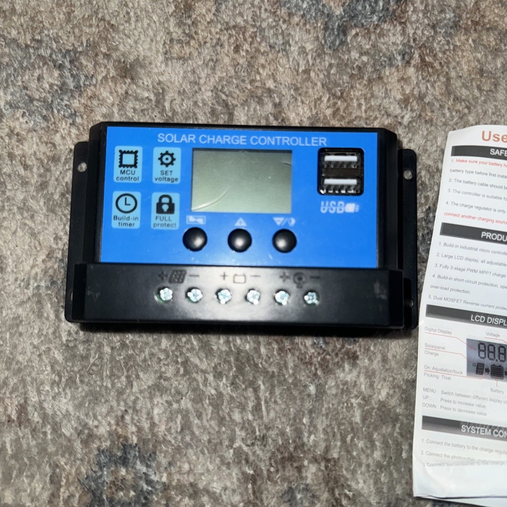 ALLPOWERS 20A Solar Charger Controller Solar Panel Battery Intelligent Regulator