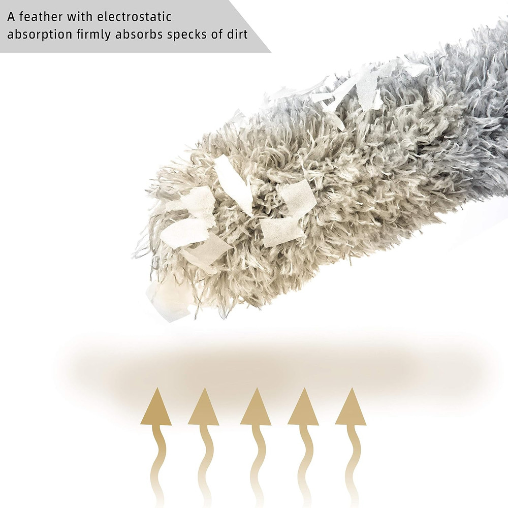 Microfiber Duster with Extension Pole,Washable Bendable Head Ceiling Fan Duster,