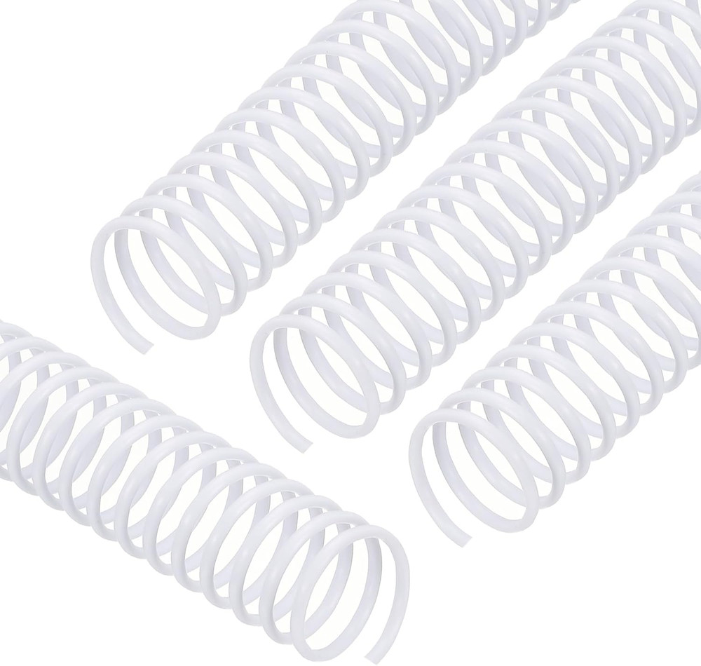 20 Pack Plastic Spiral Binding Coils, 25.4mm(1") Binding Coils 180 Sheet Capa...