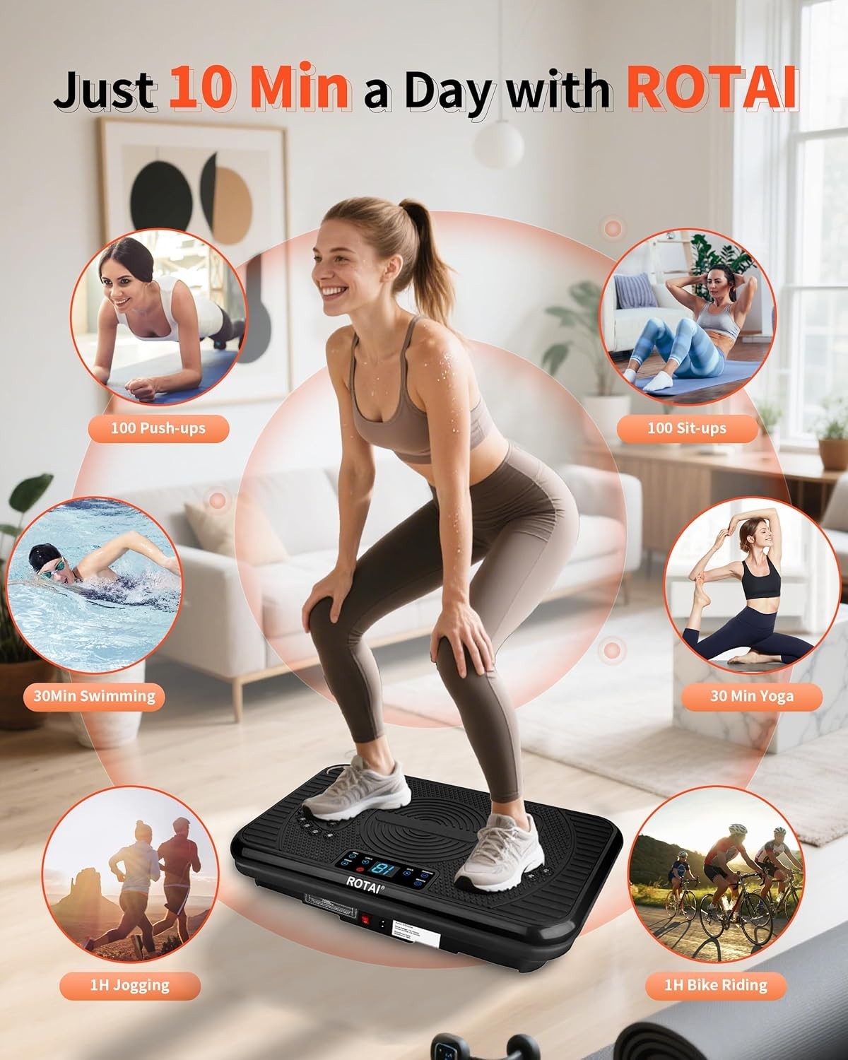 Shake Plate Vibration Exercise Machine for Lymphatic Drainage & Weight Loss
