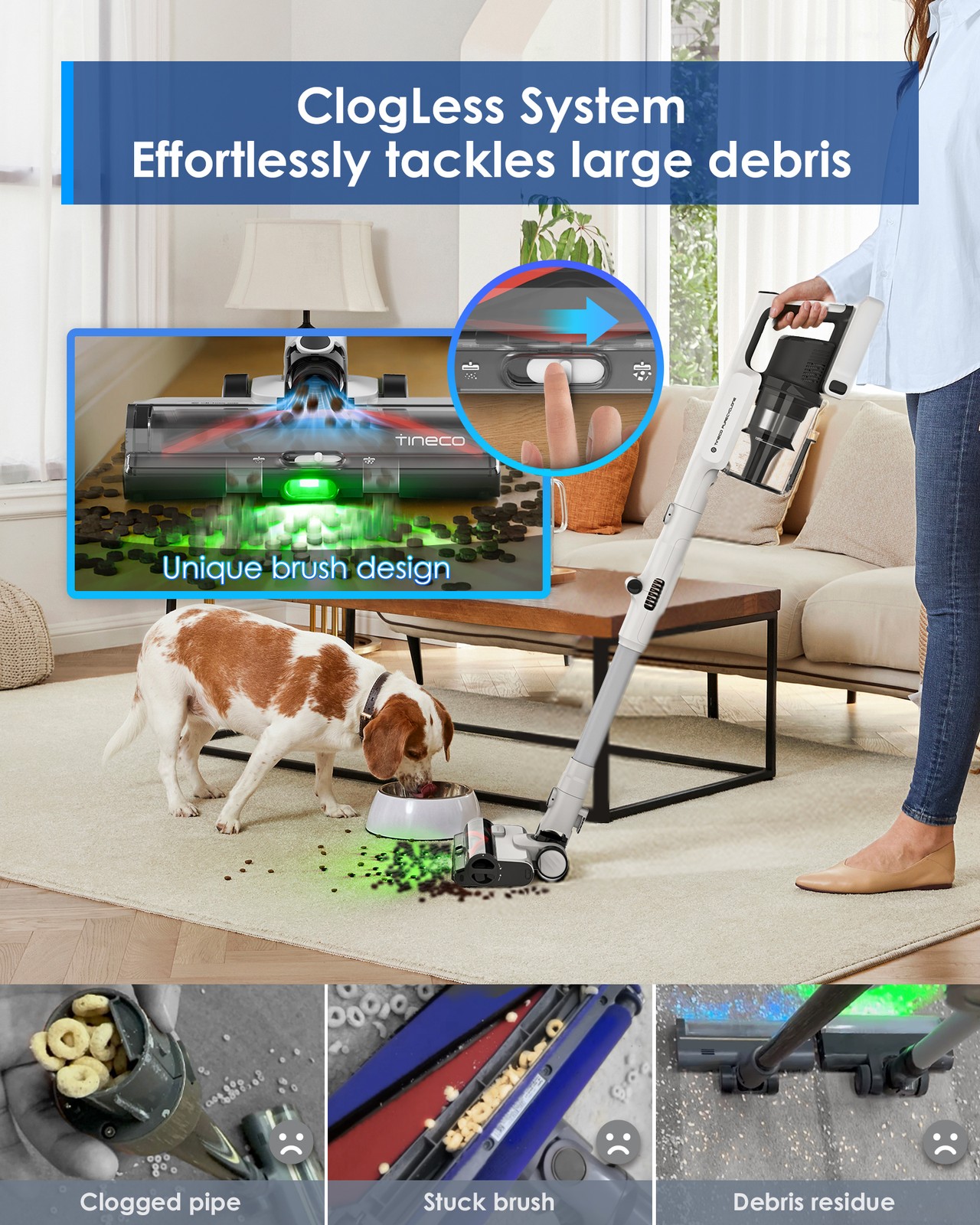 Tineco PURE ONE A50S Pet Cordless Stick Vacuum Cleaner, 185W Suction
