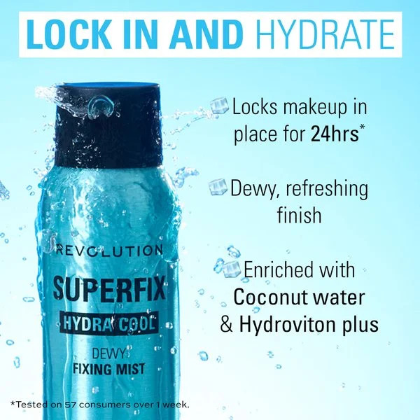 Revolution Superfix Hydra Cool Prep + Fix, Makeup Setting Spray, 5.7 fl oz