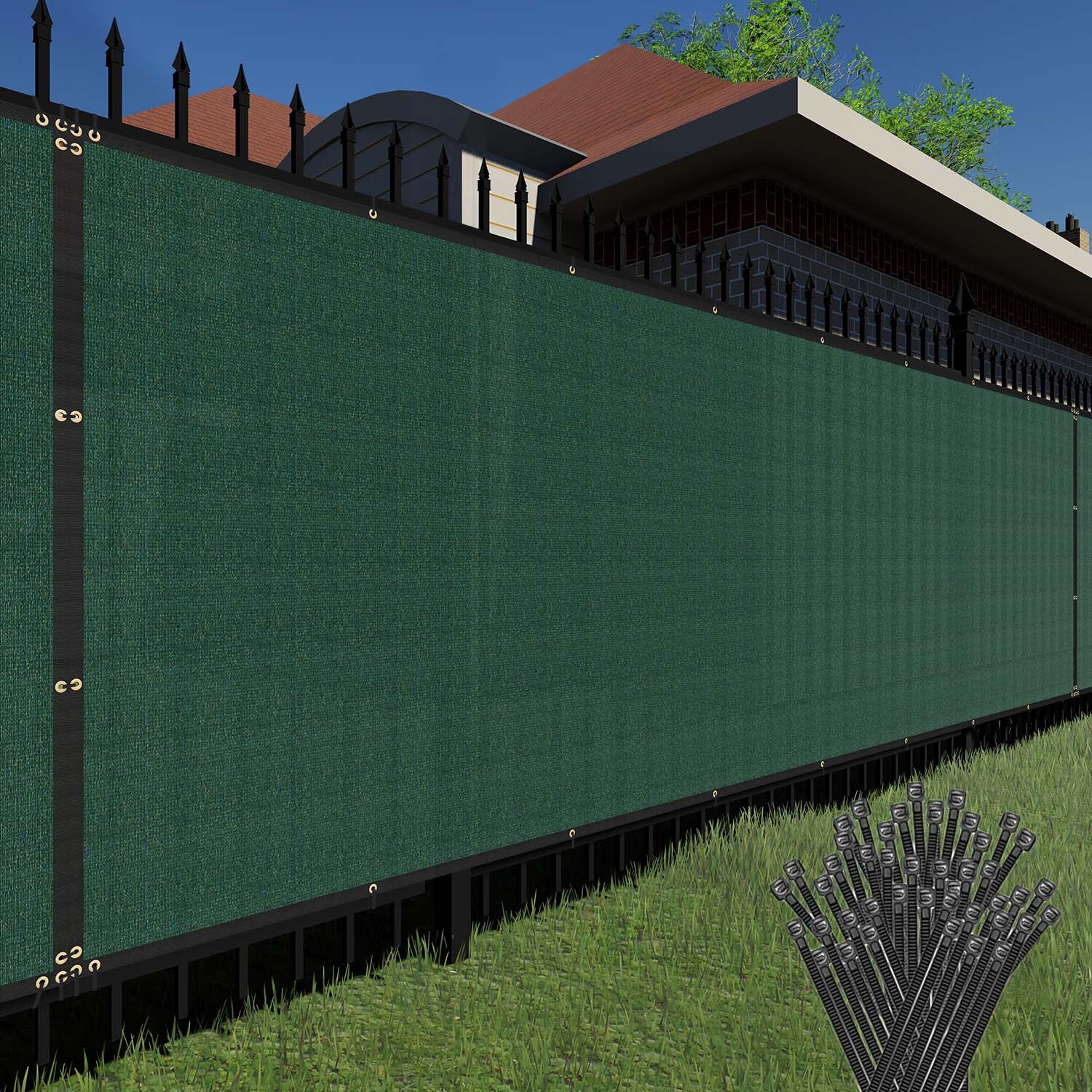 4' 5' 6' 8' Privacy Fence Screen Garden Yard Windscreen Mesh Shade Cover Green